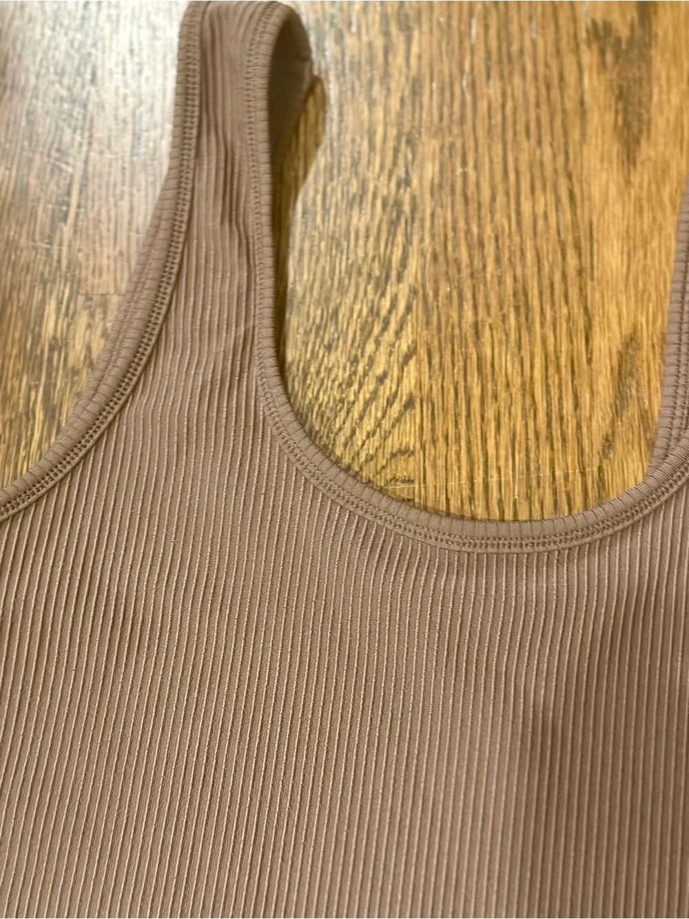 Fitted Ribbed Brown Tank Top - Small - Picture 2 of 5